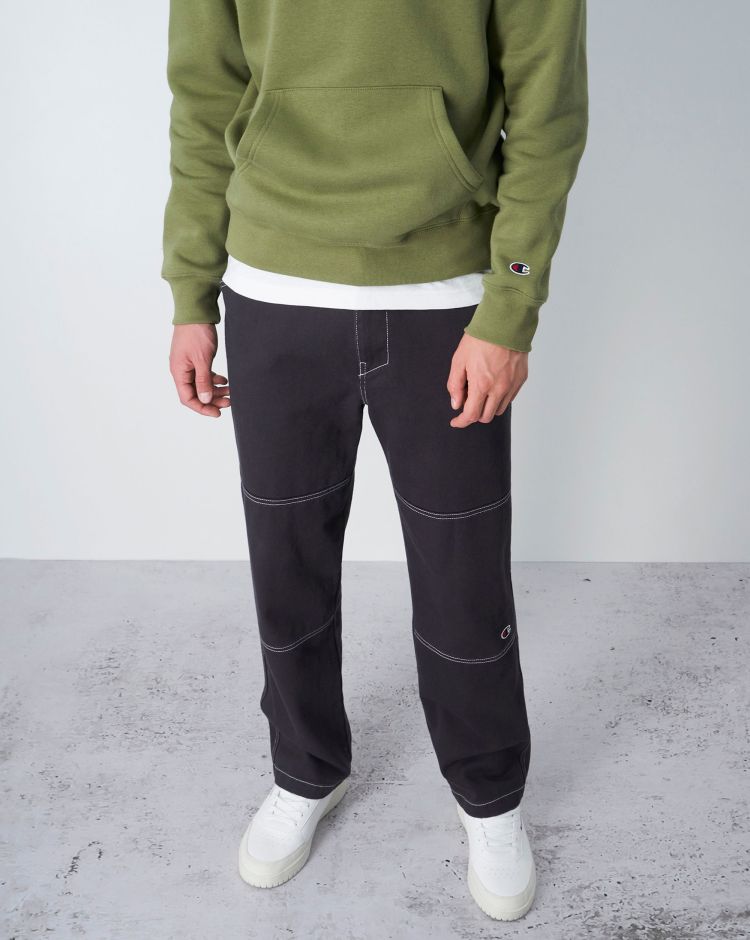 Champion Pantalone con Orlo Dritto Custom Fit Nero Uomo
