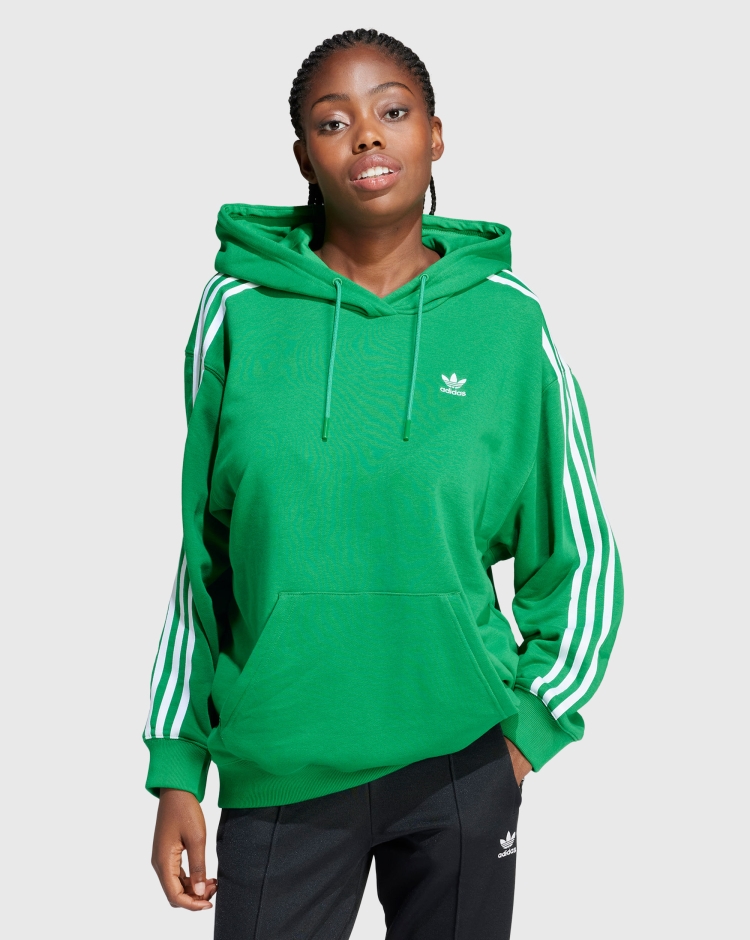 Adidas Originals Hoodie adicolor 3-Stripes Oversize Verde Donna