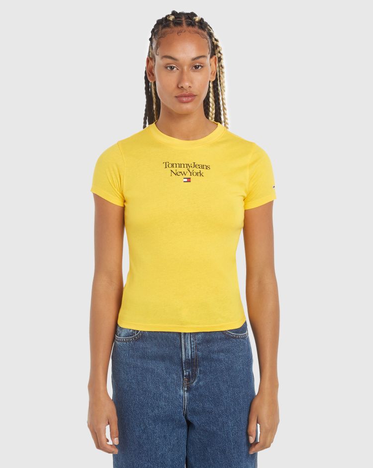 Tommy Hilfiger T-Shirt Essential Logo Giallo Donna