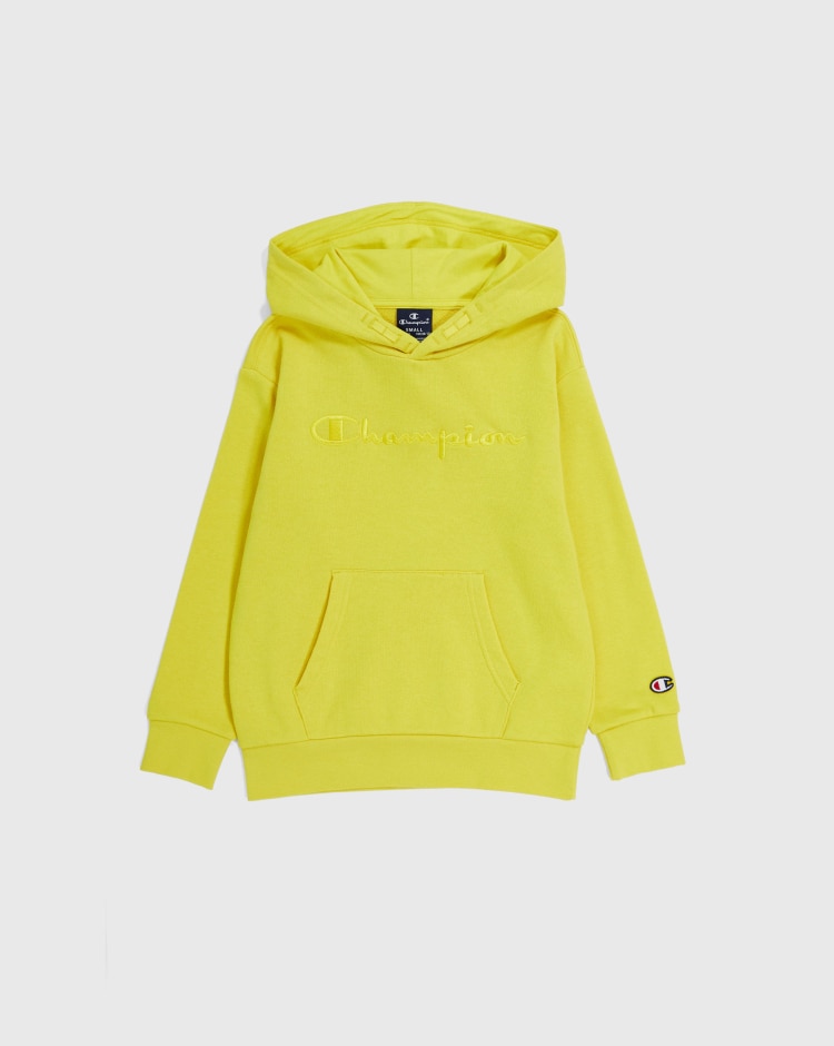 Champion Felpa Con Cappuccio Con Logo Tonal Giallo Bambino