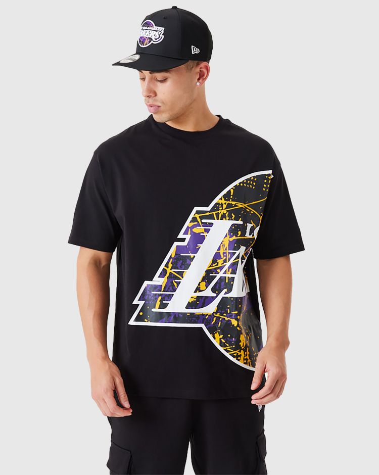 New Era T-shirt Los Angeles Lakers Large Team Logo Nero Uomo