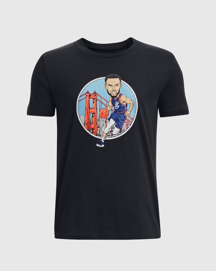 Under Armour T-Shirt Curry Animated Nero Bambino