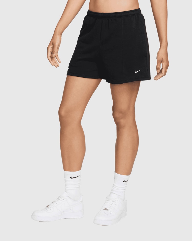 Shorts in French Terry a vita media 10 cm Nero Donna