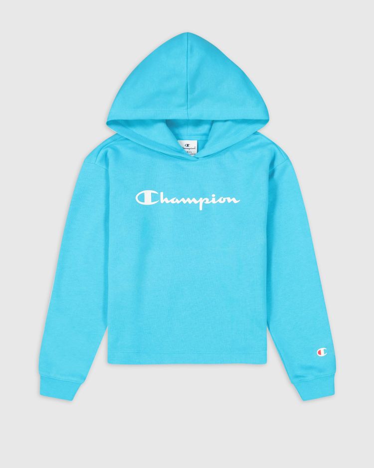 Champion Felpa Con Cappuccio Leggera Con Logo Champion - Bambina Blu Bambina