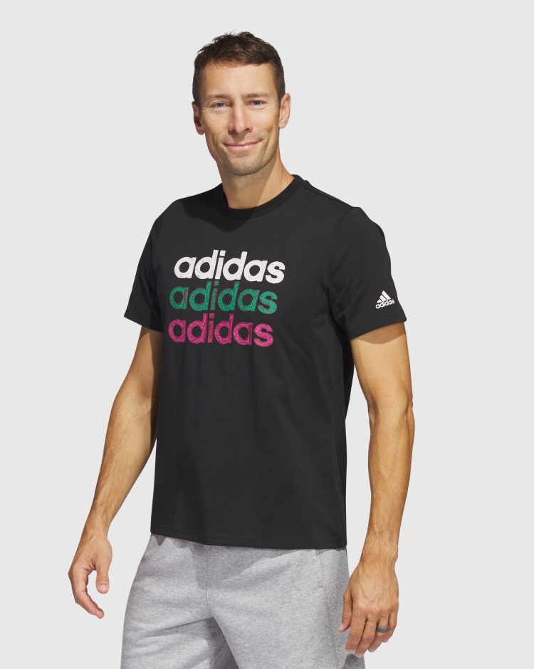 Adidas T-shirt Multi Linear Nero Uomo