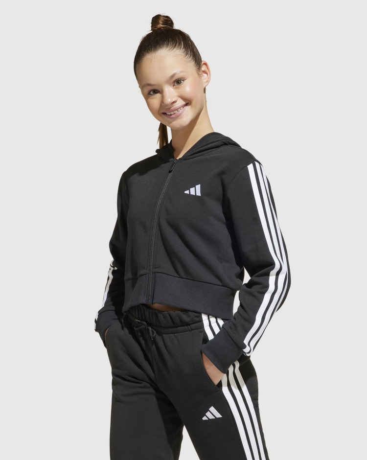 Felpa con cappuccio Essentials Full-Zip Junior Nero Bambina