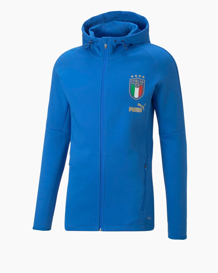 Figc Italia Player Casuals Hooded Jacket Blu Uomo