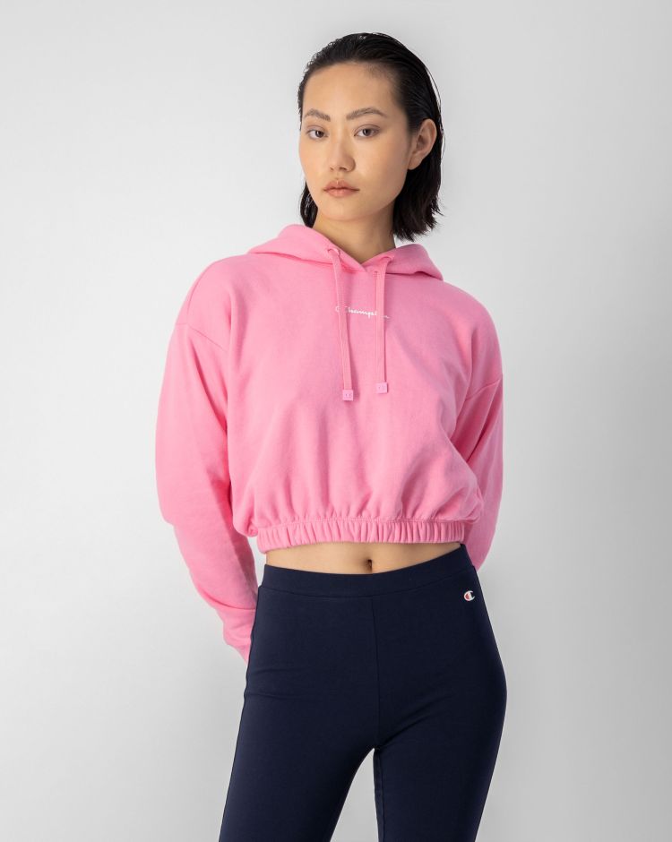 Champion Felpa Con Cappuccio Boxy Fit in Terry
 Rosa Donna