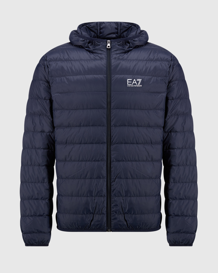 Piumino Con Logo Piccolo Sul Petto Blu Uomo