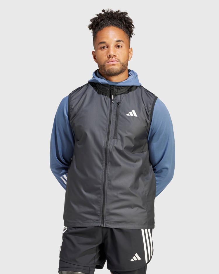 Adidas Giacca Smanicata Vest da Running Nero Uomo