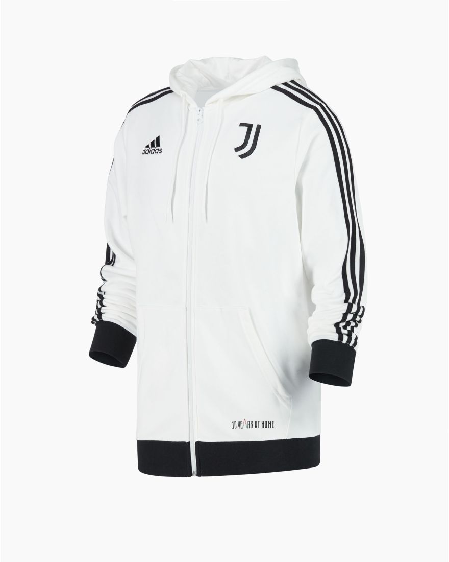 Adidas Felpa con cappuccio 3 Stripes Full Zip Juventus Uomo Bianco