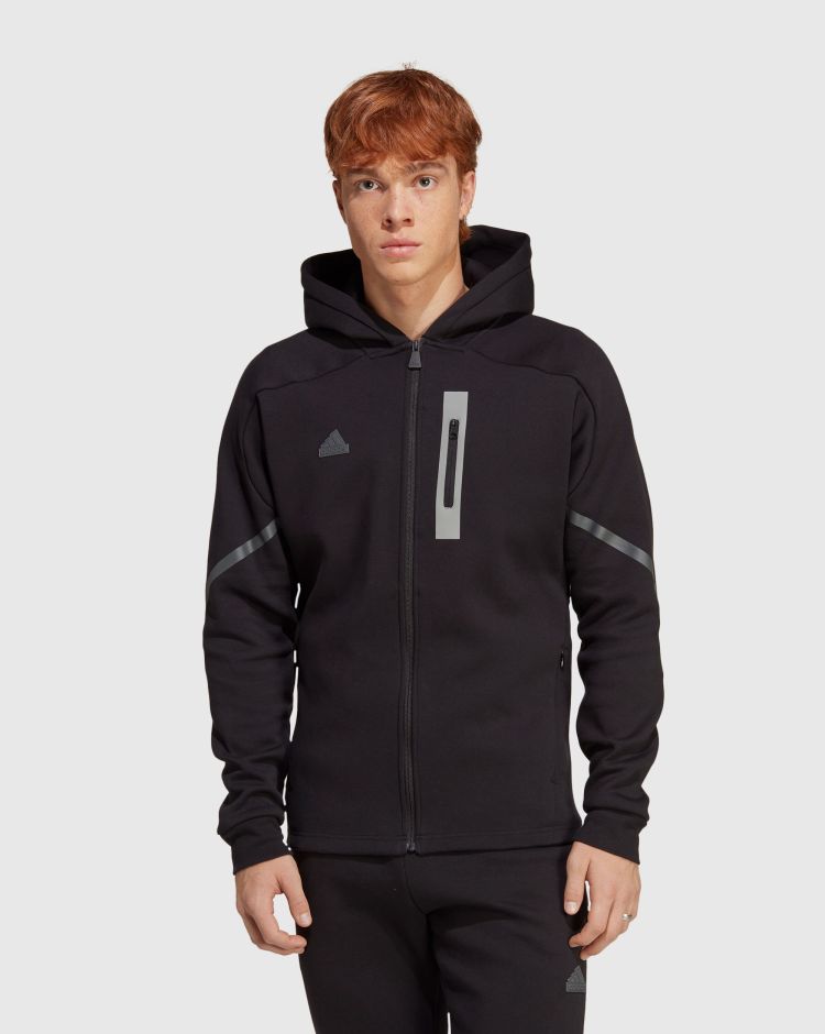 Adidas Felpa con cappuccio Designed for Gameday Full-Zip Nero Uomo