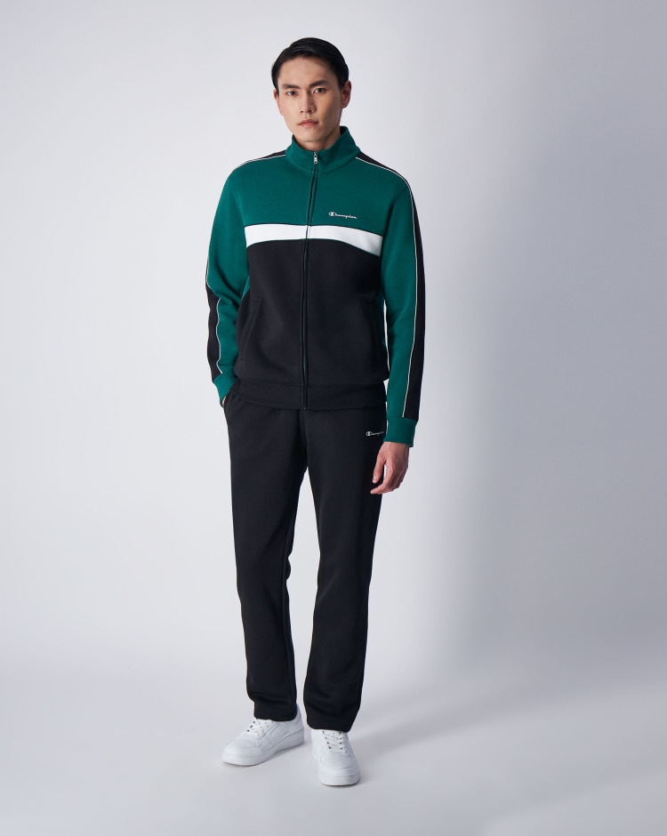 Champion Tuta Full Zip a Collo Alto Moni Logo Verde Uomo