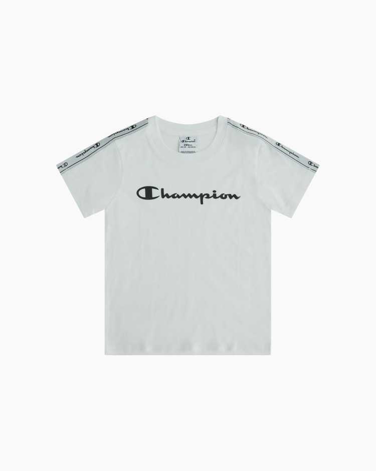 Champion T-shirt girocollo con logo-tape Bianco Bambina