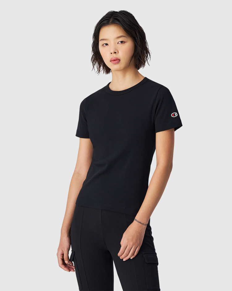 T-Shirt Manica Corta Icons Tonal Nero Donna
