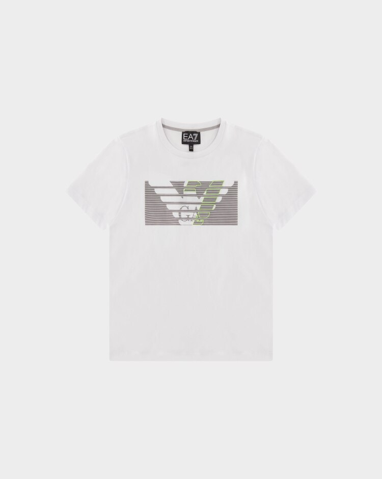 Emporio Armani EA7 T-Shirt Train Graphic Bianco Bambino