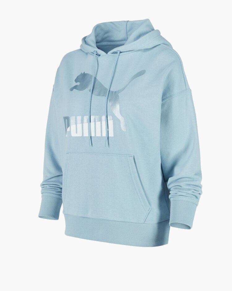 Puma Classics Logo Hoodie Blu Donna