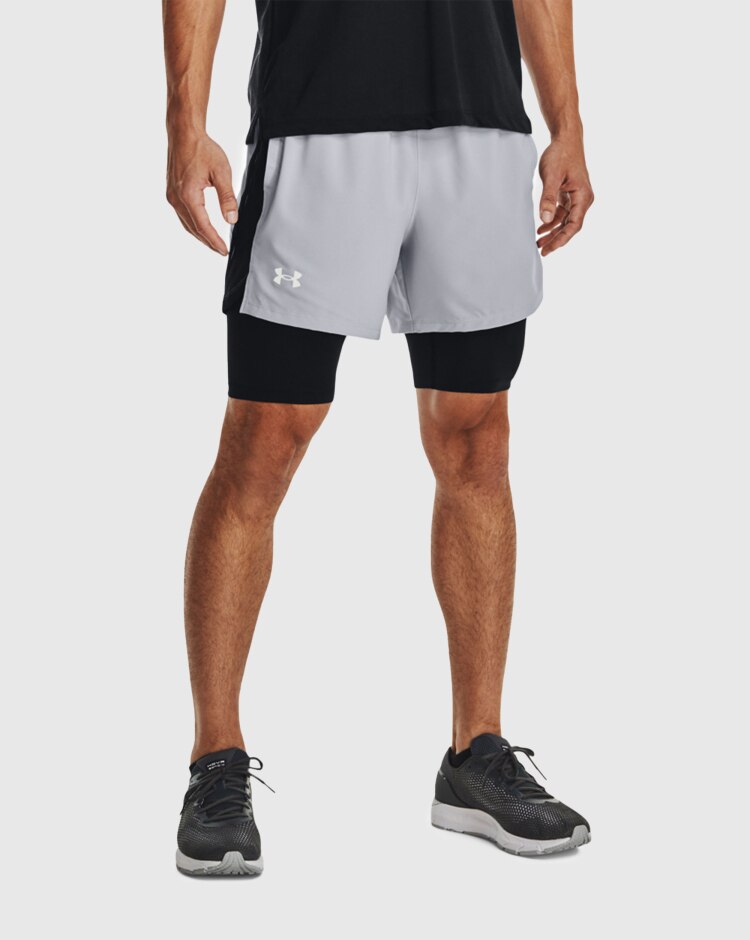 Under Armour Shorts UA Launch 13 cm 2 in 1 Grigio Uomo