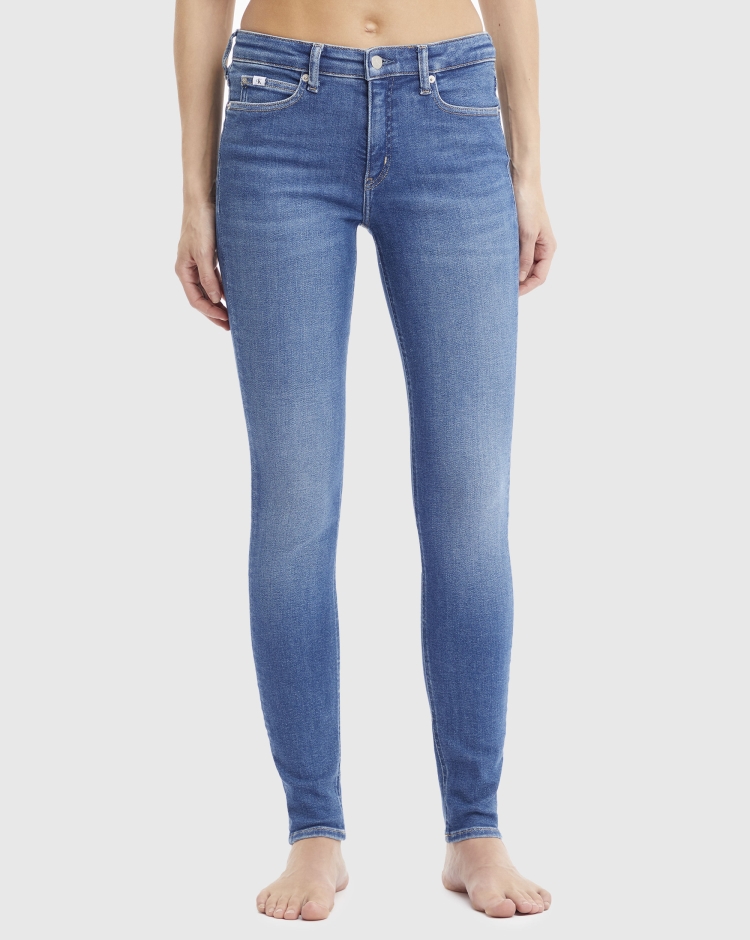 Calvin Klein Jeans Mid Rise Skinny Blu Donna