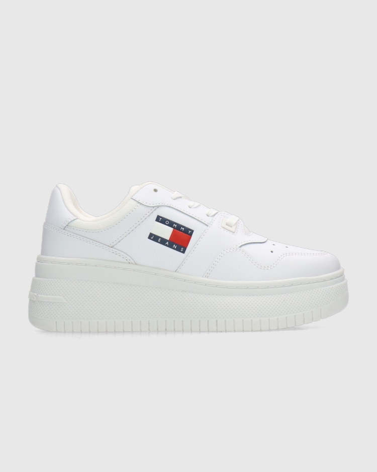 Tommy Hilfiger Retro Basket Flatform Ess Bianco Donna