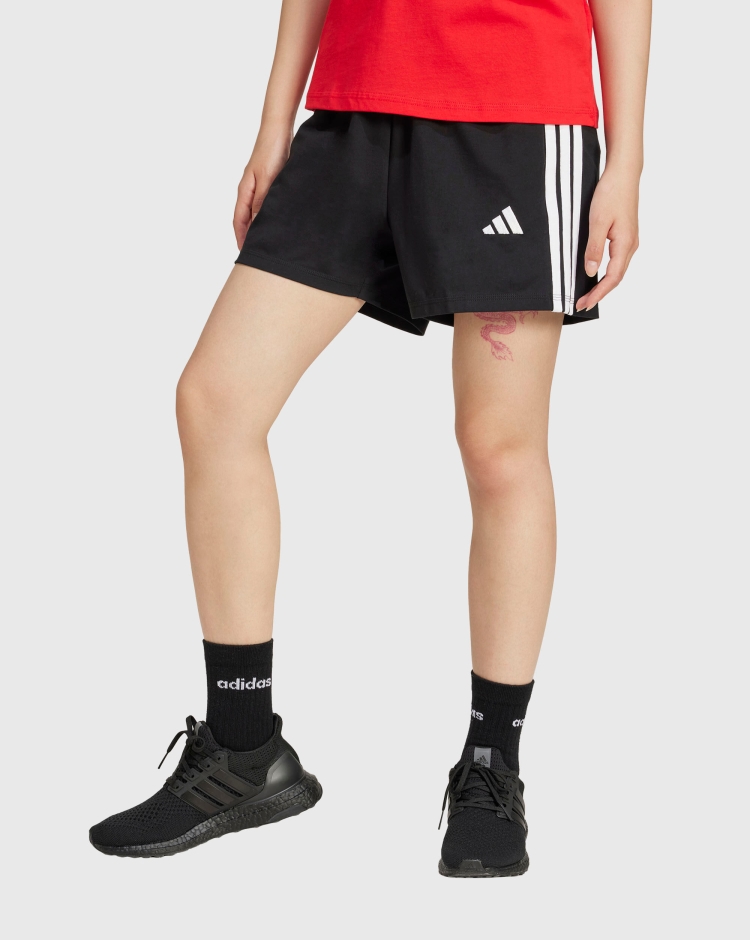 Short Essentials 3-Stripes Cotton Nero Donna