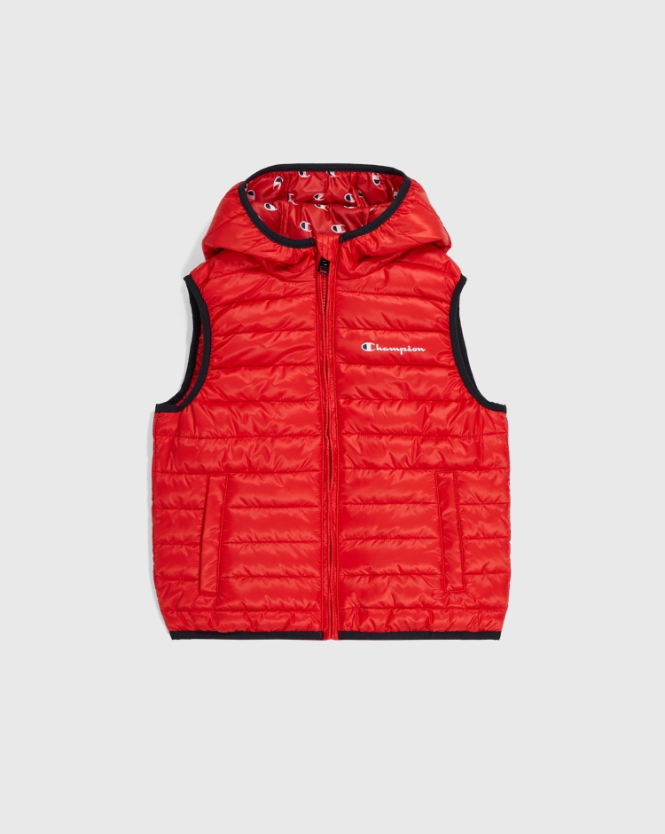 Champion Gilet Con Cappuccio Rosso Bambino