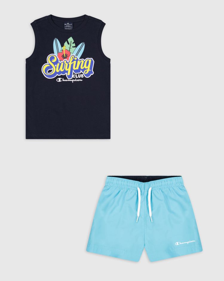 Champion Set estivo smanicato Blu Bambino