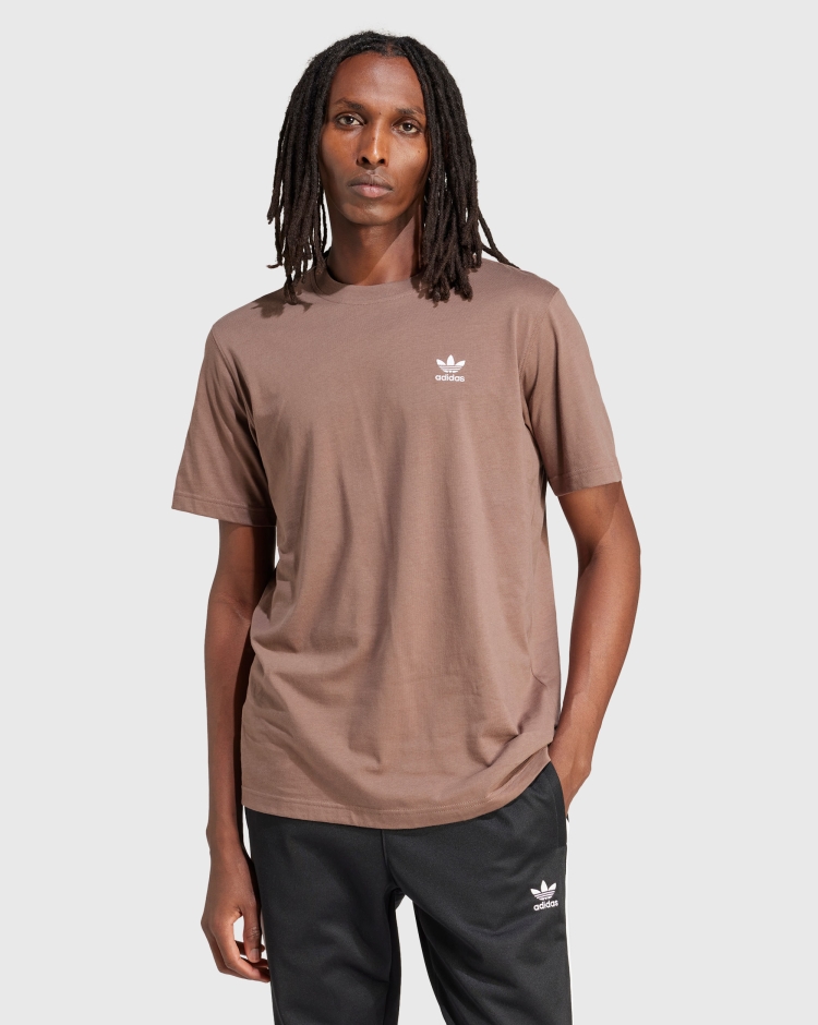 Adidas Originals T-Shirt Trefoil Essentials Marrone Uomo