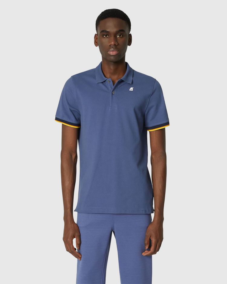 K-way Polo Manica Corta Vincent Blu Uomo