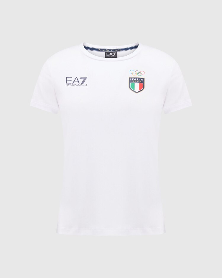 Emporio Armani EA7 T-Shirt Logata Bianco Donna