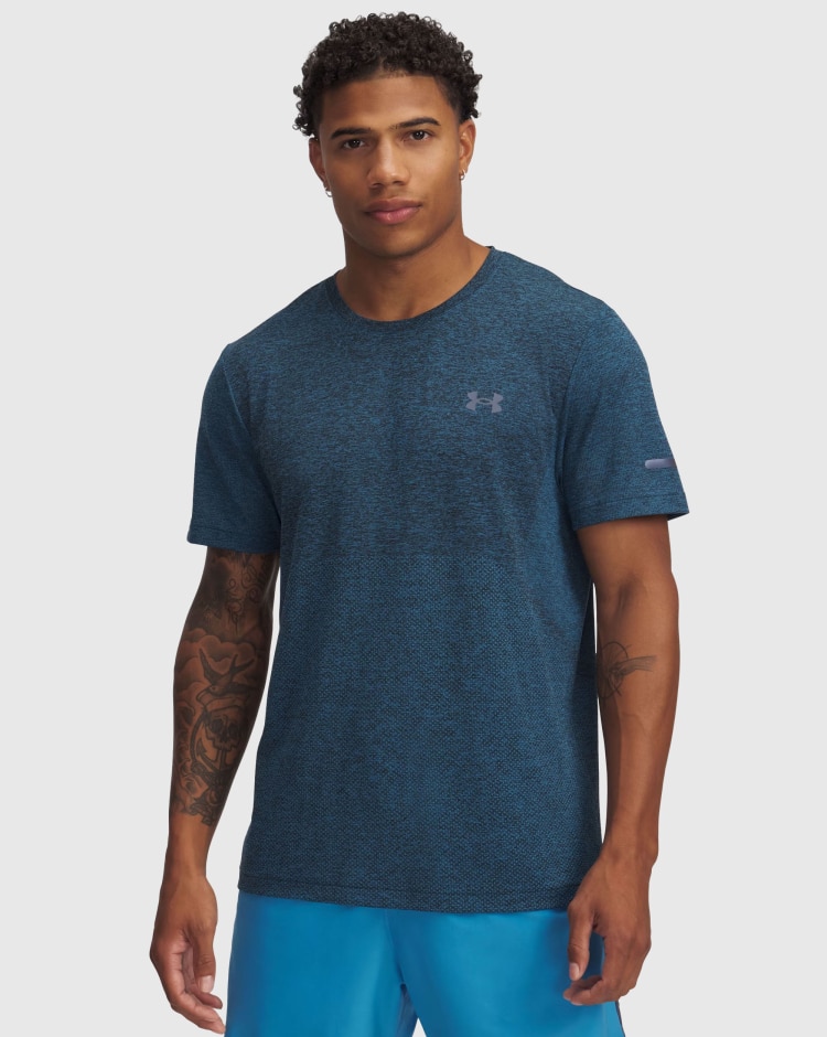 Maglia a maniche corte UA Seamless Stride Blu Uomo