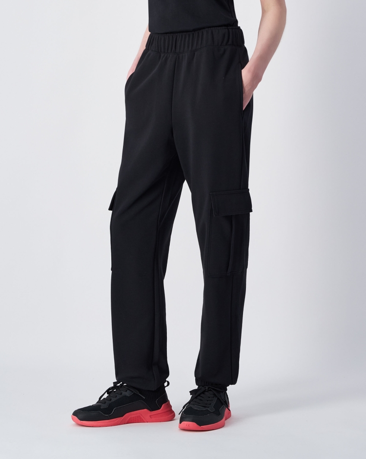 Pantaloni Cargo con Risvolto Authentic Pants Nero Donna