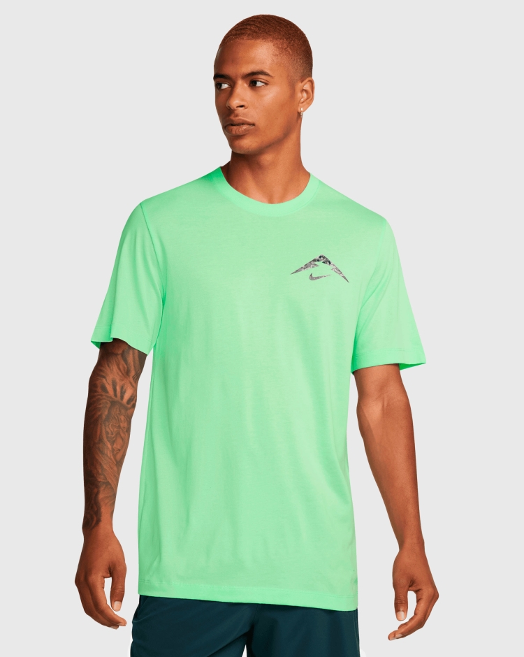 Nike T-shirt da Trail Running Dri-FIT Verde Uomo