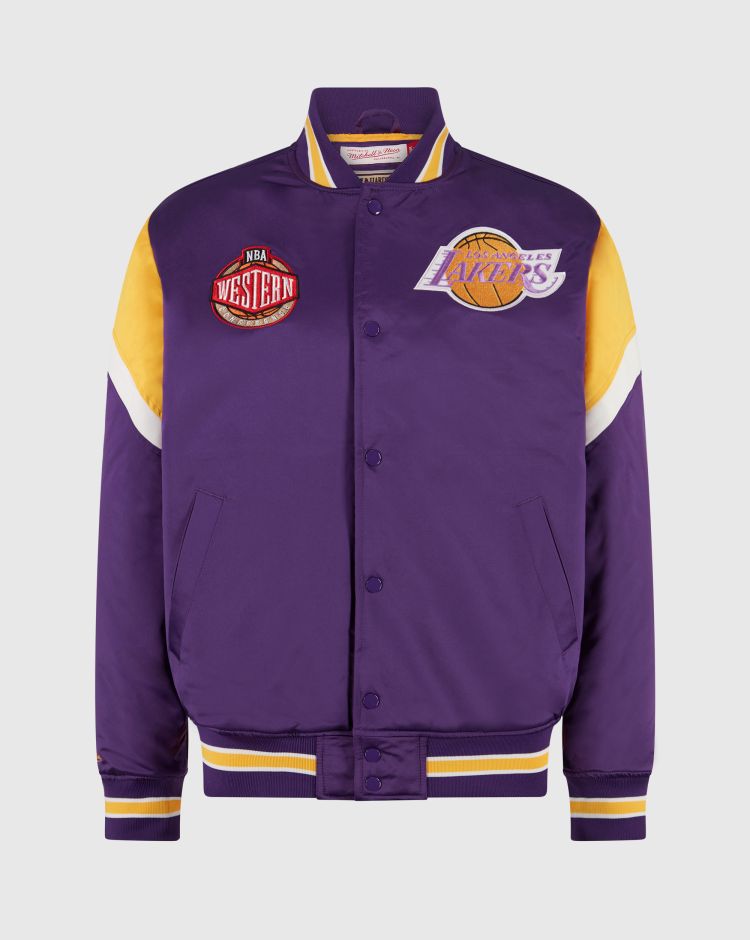 Mitchell&Ness NBA Giacca Satinata Los Angeles Lakers Viola Uomo
