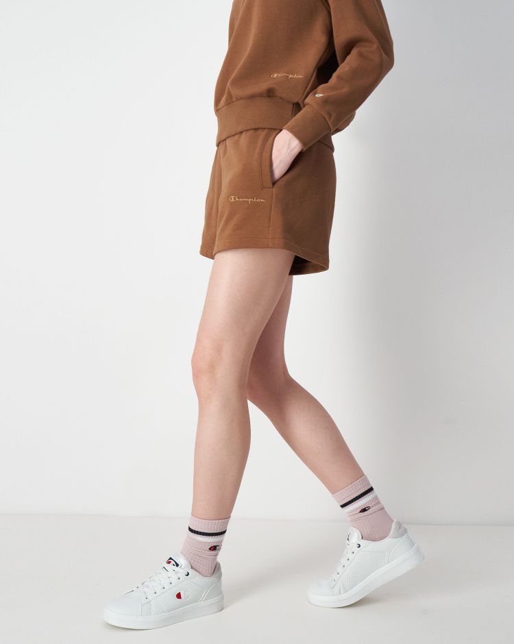 Champion Pantaloncini Eco-Friendly A Vita Alta Marrone Donna