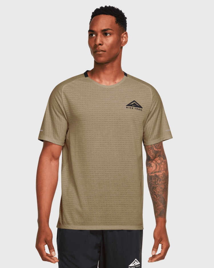 Nike Trail T-Shirt Solar Chase Verde Uomo
