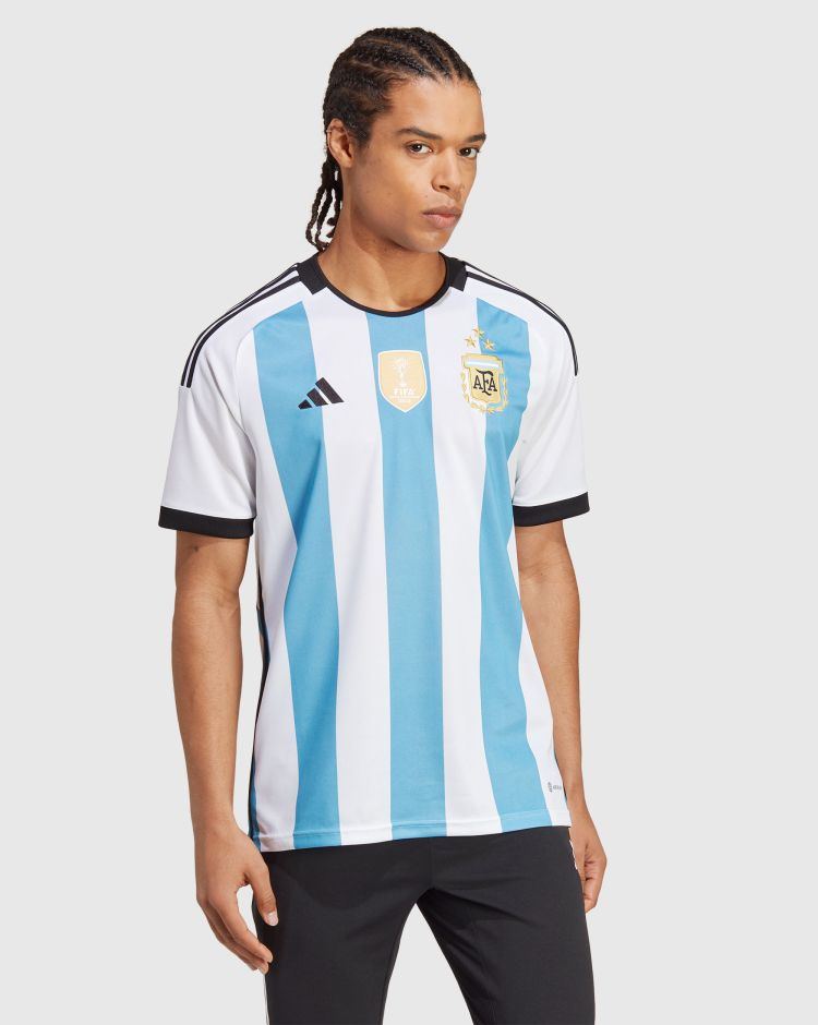 Adidas Maglia Argentina 2022 Campioni Home Jersey Bianco Uomo