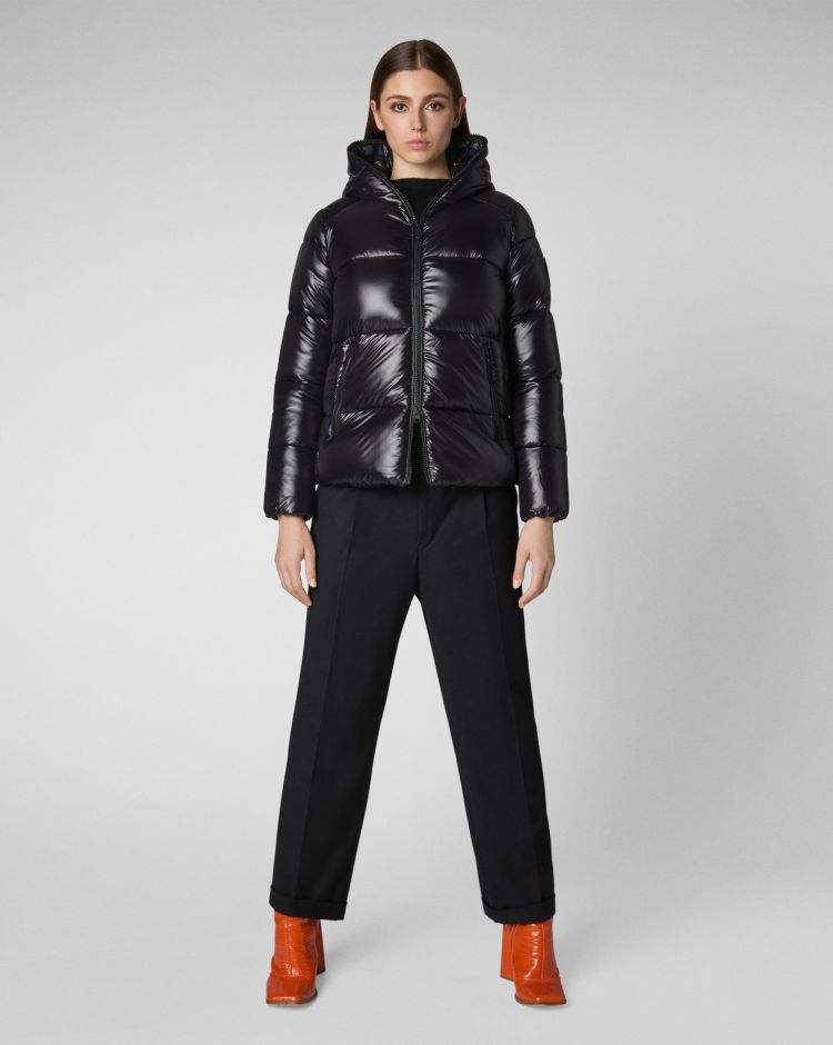 Save The Duck Giacca Lois Con Cappuccio Nero Donna