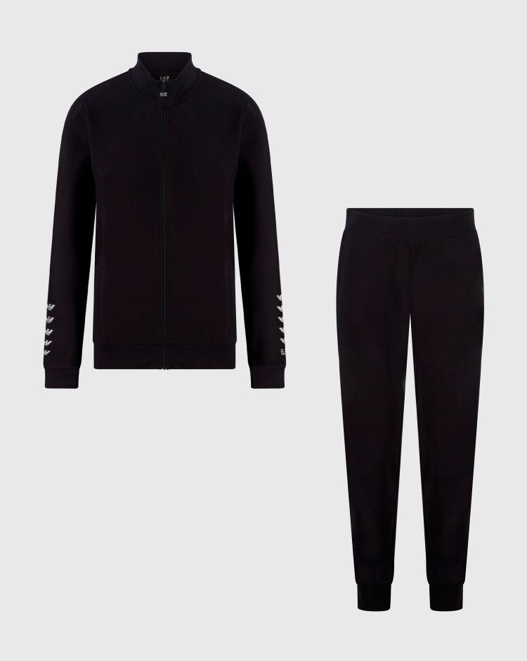 Emporio Armani EA7 Tuta Sportiva Con Felpa Full Zip  Nero Donna