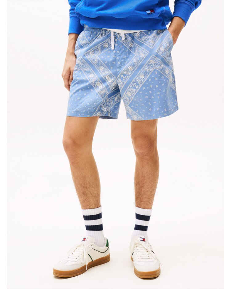 Shorts mare larghi con stampa Blu Uomo