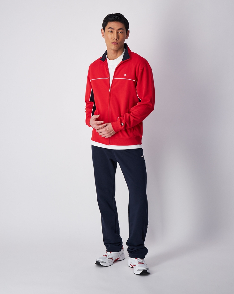 Champion Tuta Full Zip Con C Logo Rosso Uomo