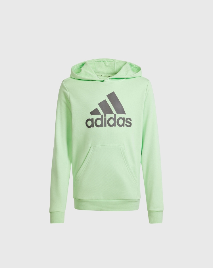 Adidas Felpa con cappuccio Big Logo Essentials Cotton Verde Bambino