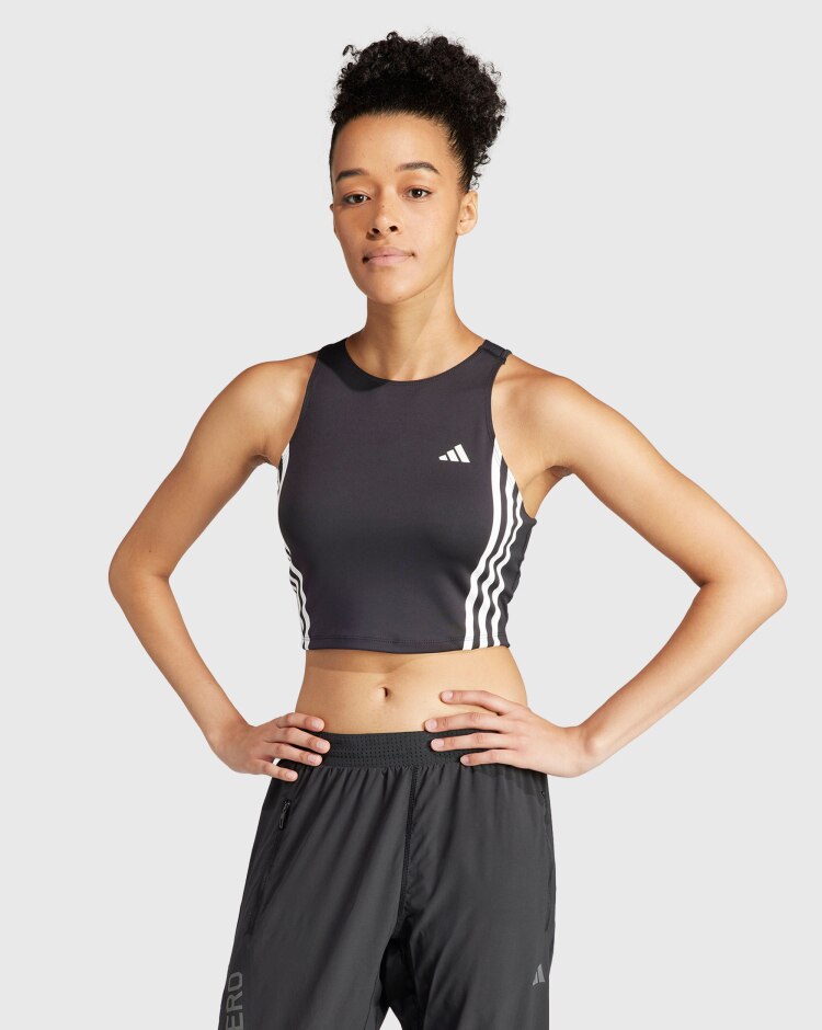 Adidas Canotta Tank da Running 3-Stripes Nero Donna