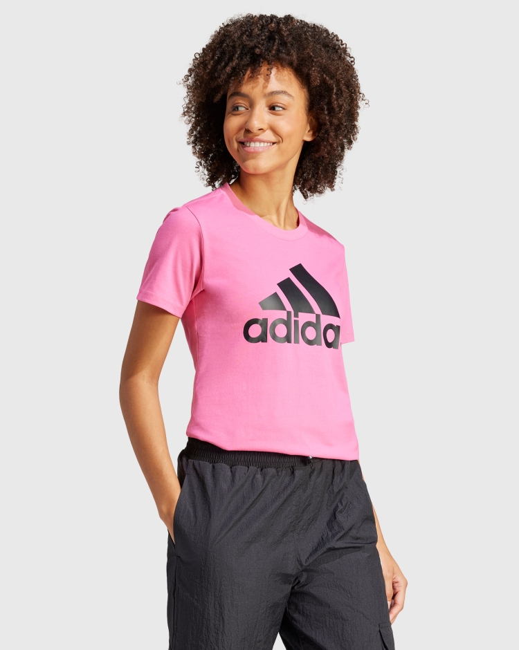 Adidas T-Shirt Loungewear Essentials Logo Rosa Donna