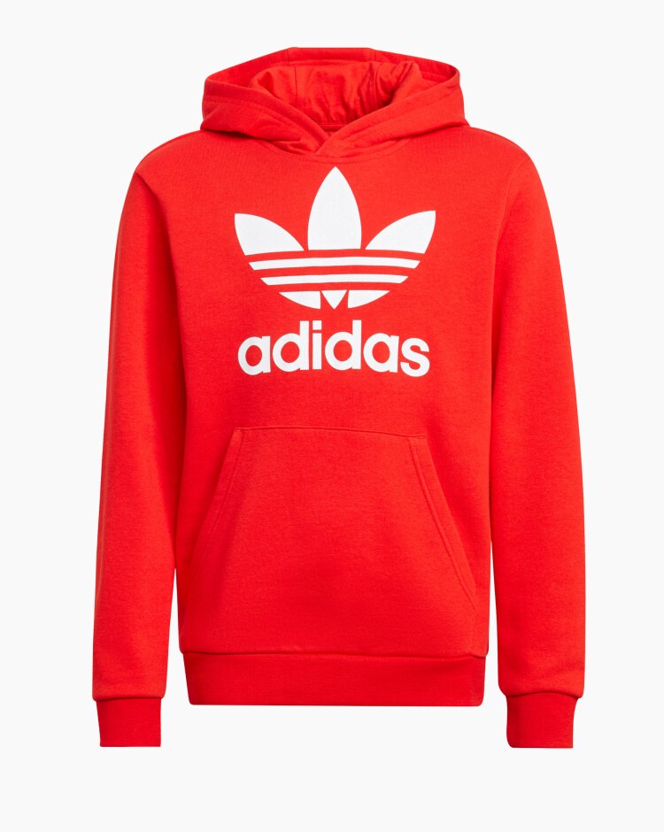 Adidas Trefoil Hoodie Rosso Bambino