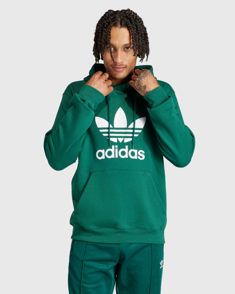 Adidas Originals Hoodie adicolor Classics Trefoil Verde Uomo