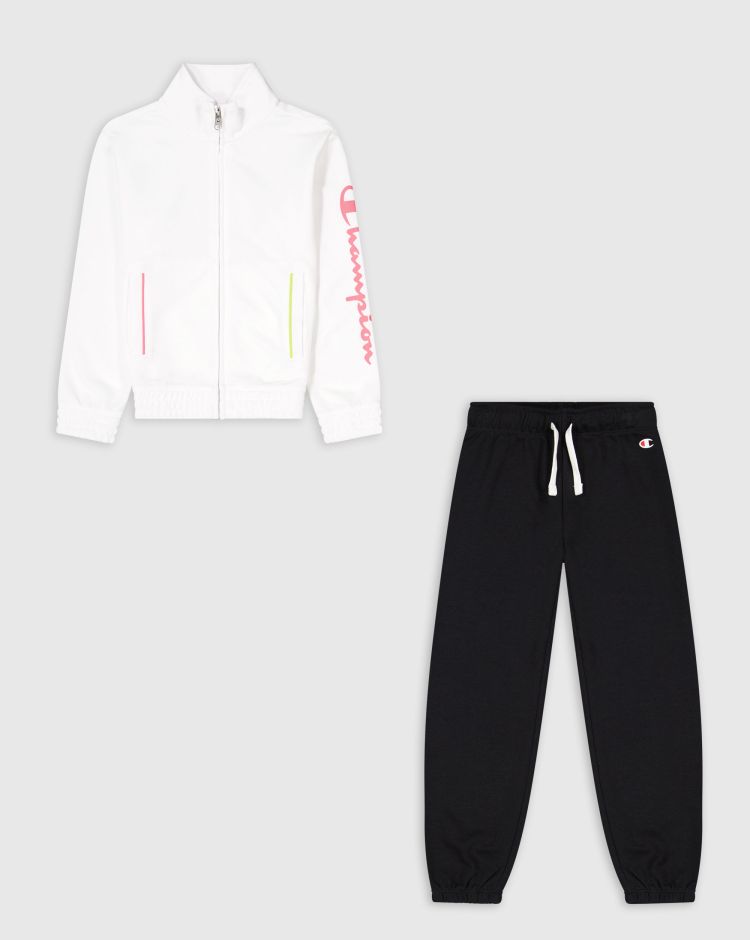 Champion Tuta con zip Bianco Bambina