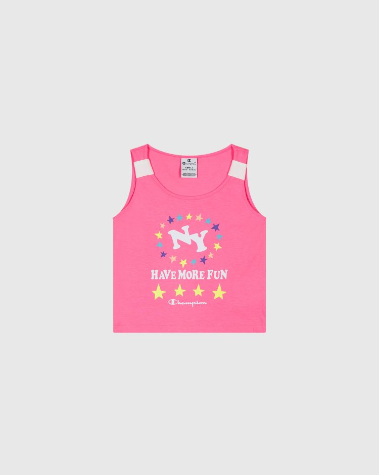 Champion Set In Cotone Con Canotta Rosa Bambina