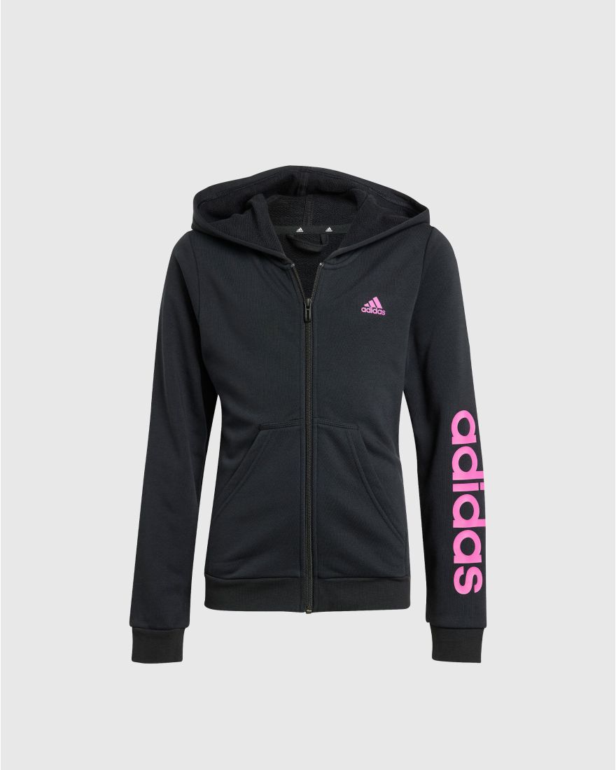 Adidas Felpa con cappuccio Essentials Full Zip Nero Bambina