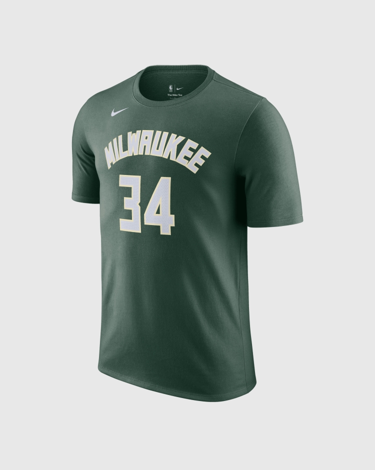 Nike NBA T-Shirt Milwaukee Bucks Antetokounmpo Verde Uomo